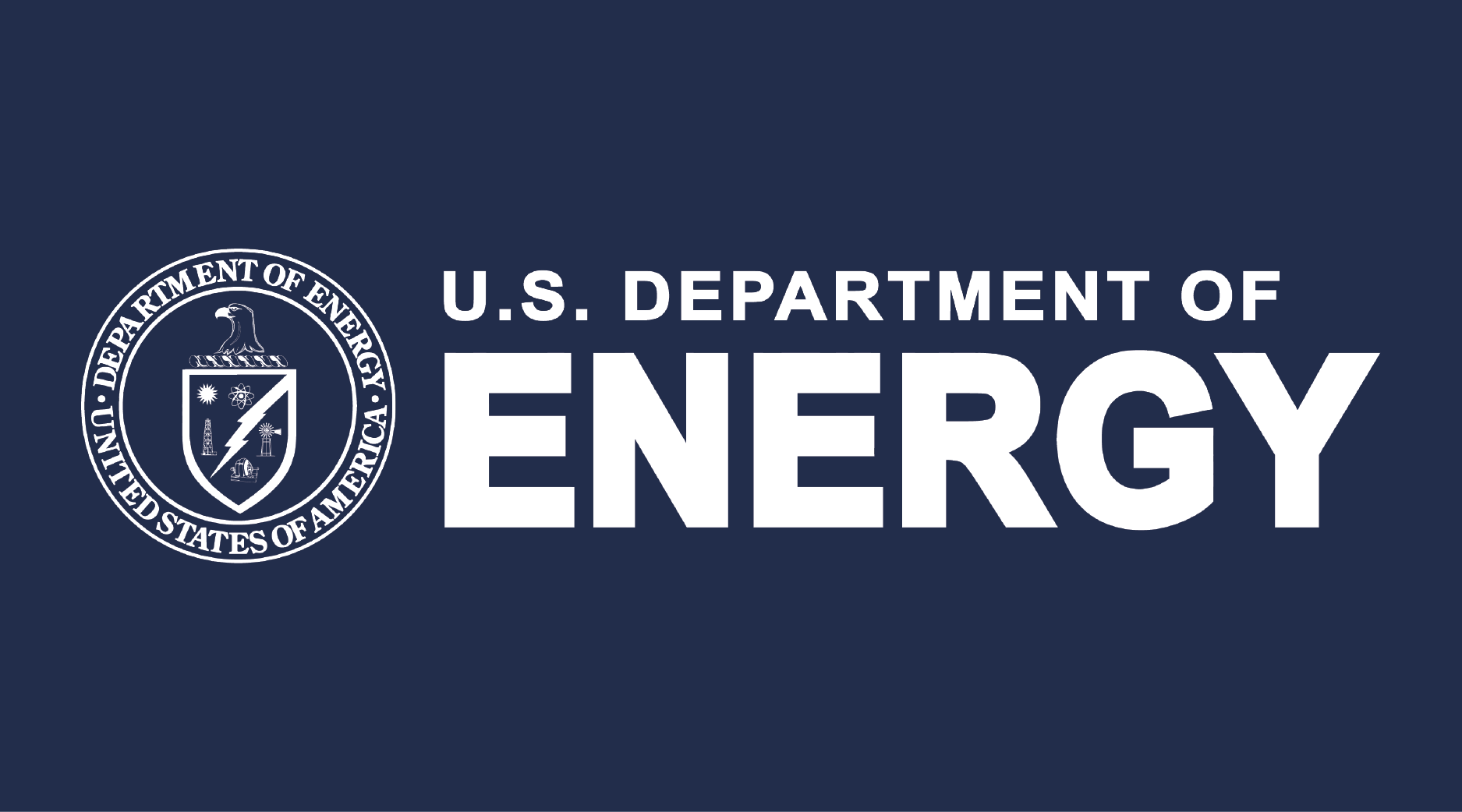 US DOE logo - white on UVA blue