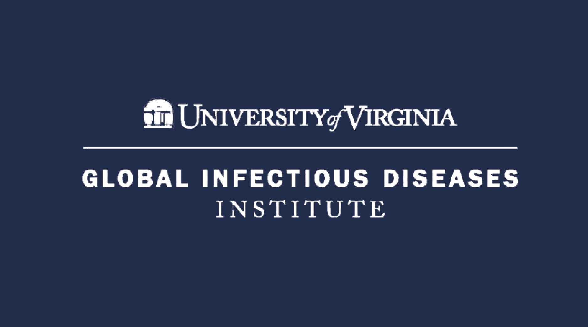 global infectious diseases institute logo - white on UVA blue