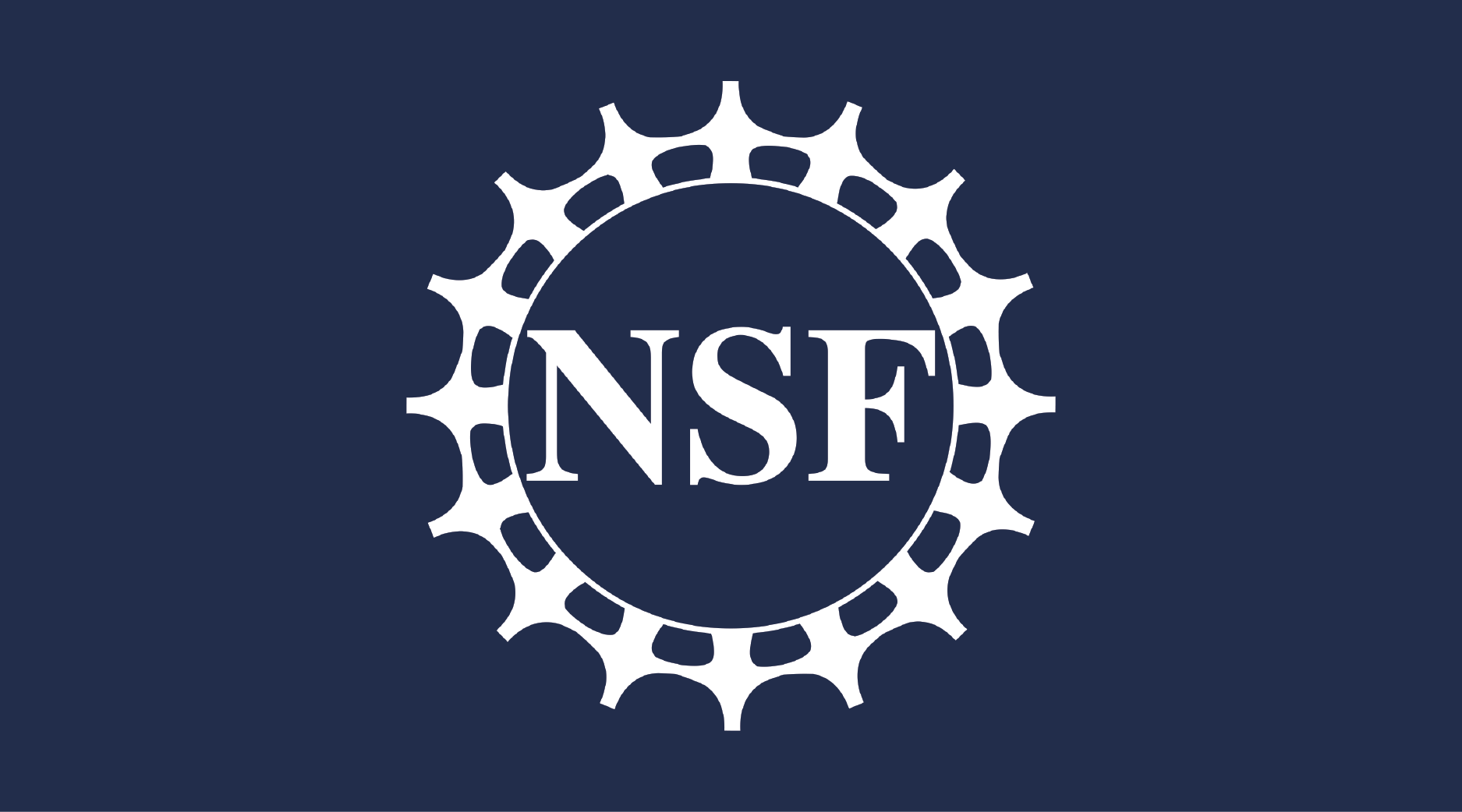 NSF logo - white on UVA blue