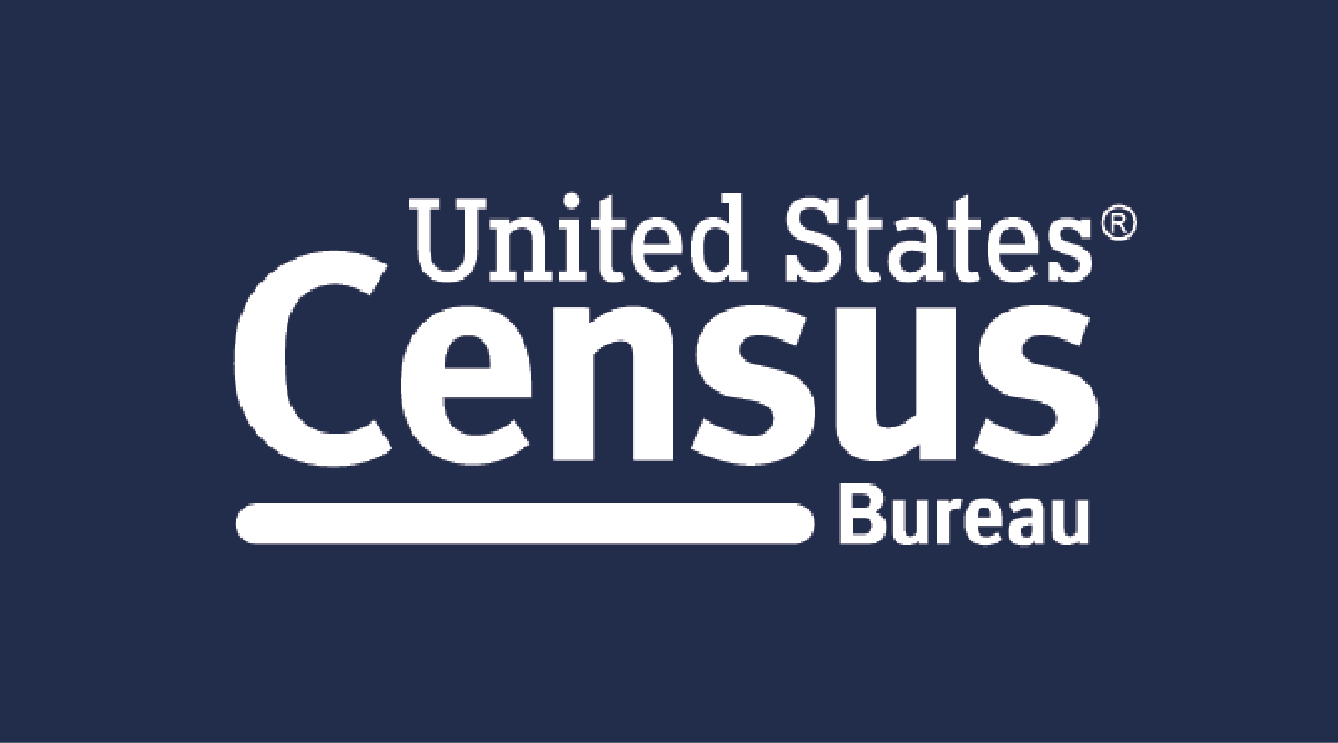 US Census logo - white on UVA blue