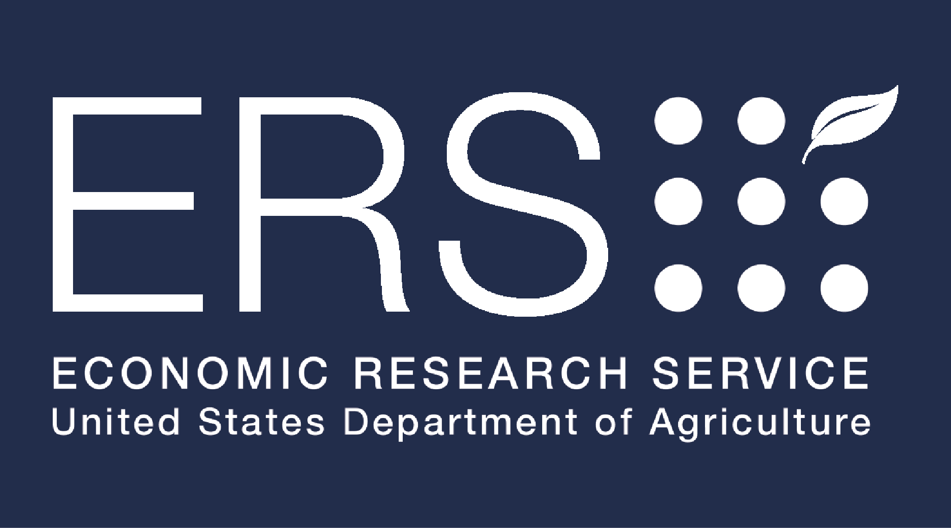 USDA ERS logo - white on UVA blue