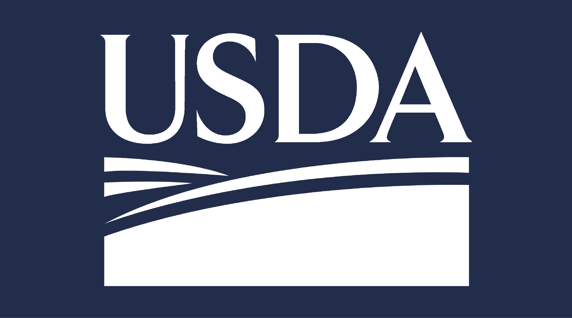 USDA logo - white on UVA blue