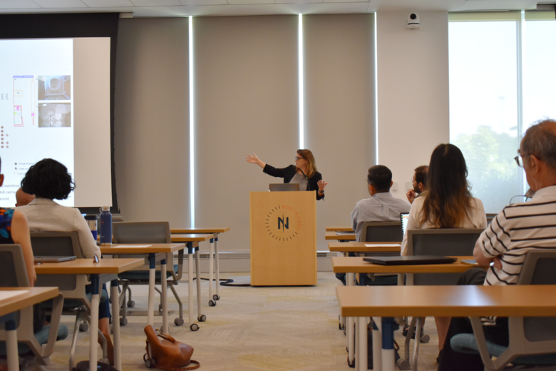 Amy Mathers presenting 
