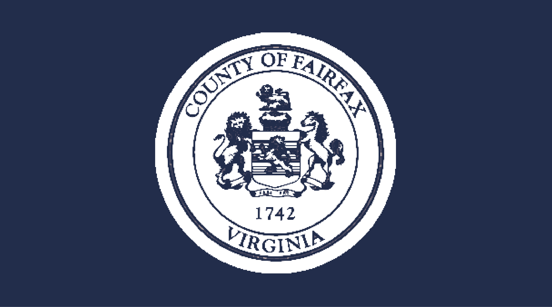 Fairfax seal - white on UVA blue