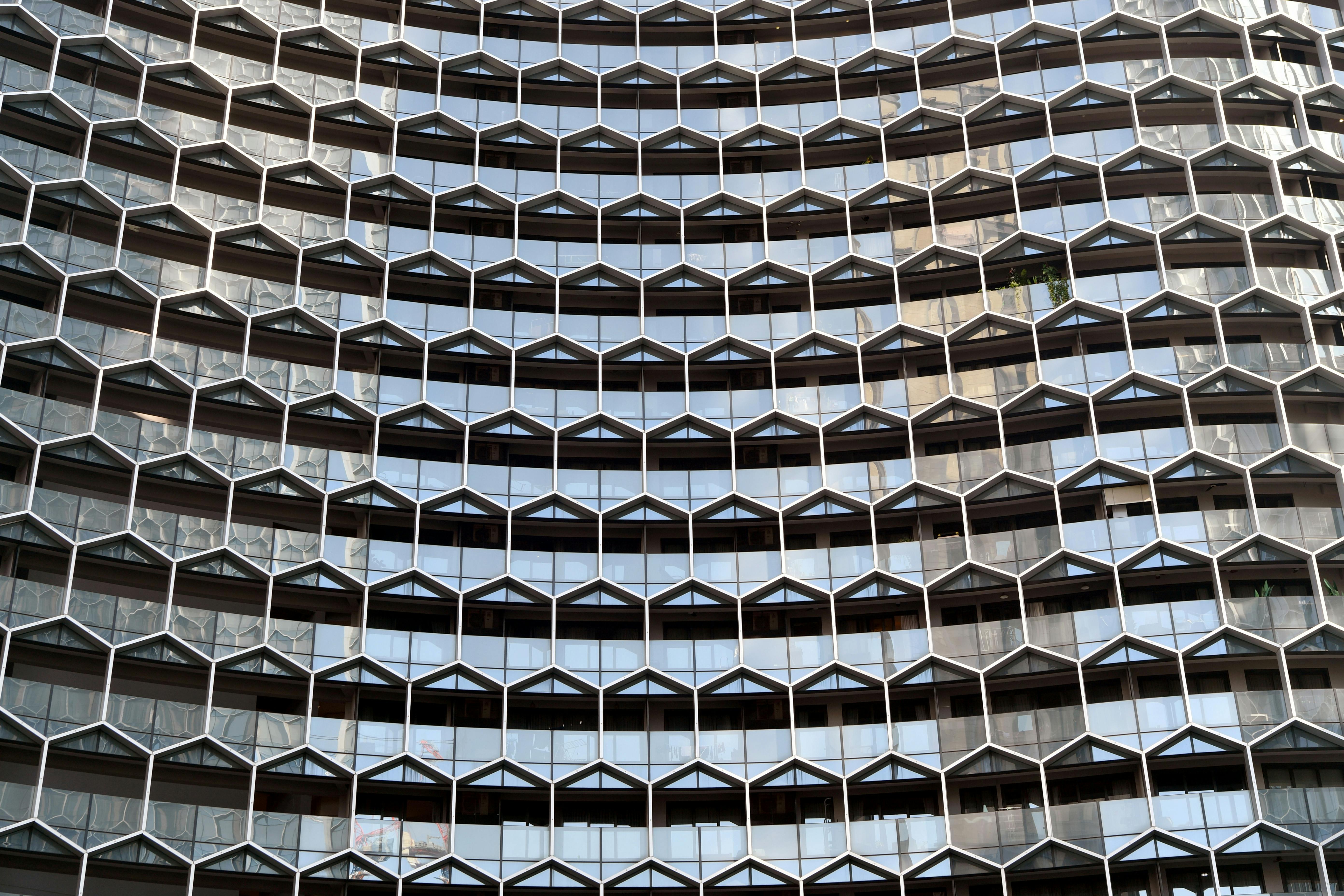 building with hexagonal windows