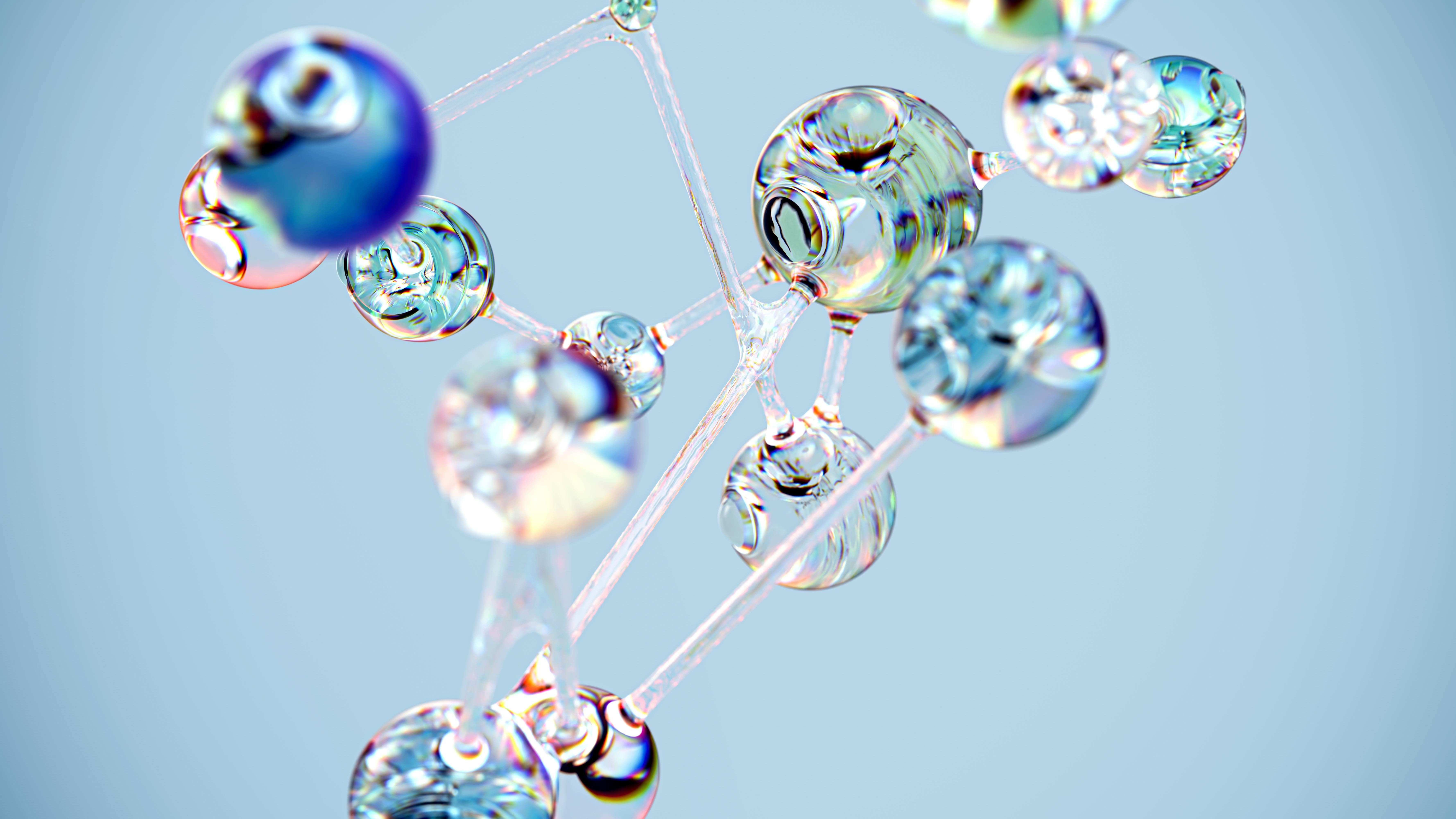 networks of colored glass beads