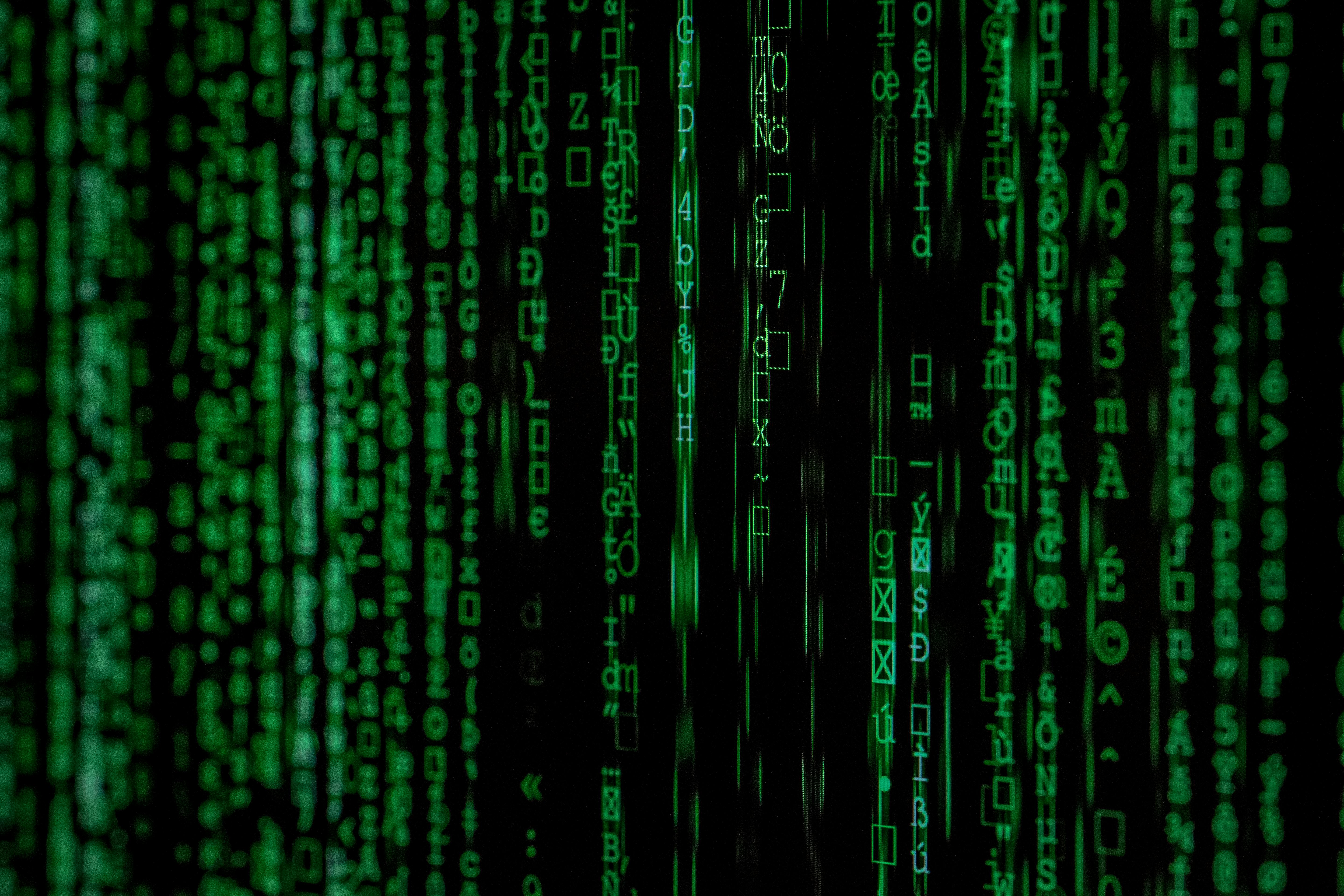 green columns of data