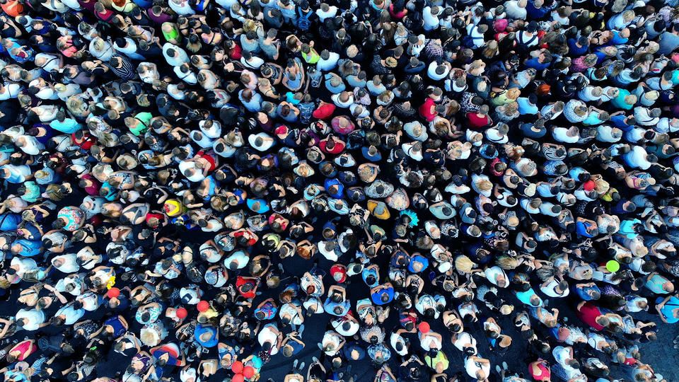 Crowd of People from Above