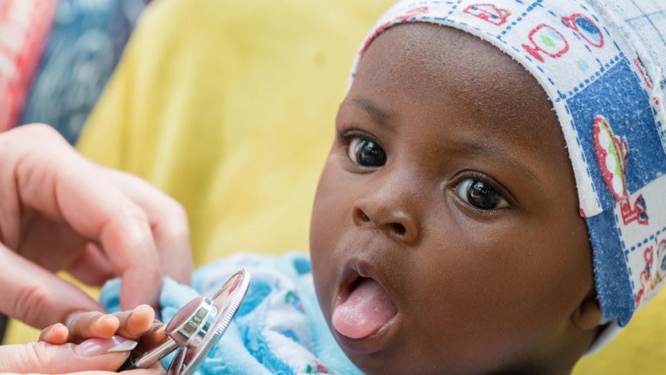 Listening to the heartbeat of a baby