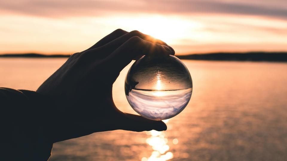 Sunset through a sphere