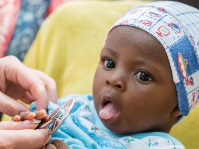 Listening to the heartbeat of a baby
