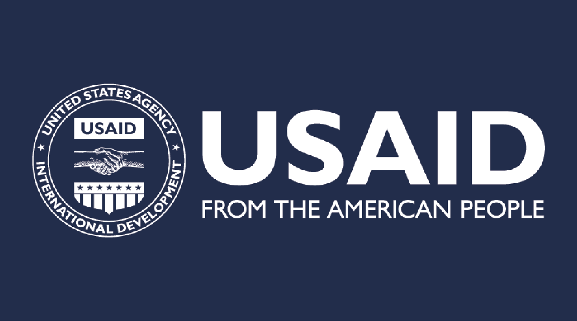 USAID logo - white on UVA blue