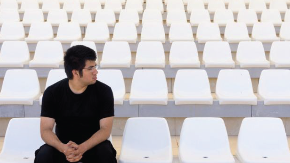 Student sitting alone