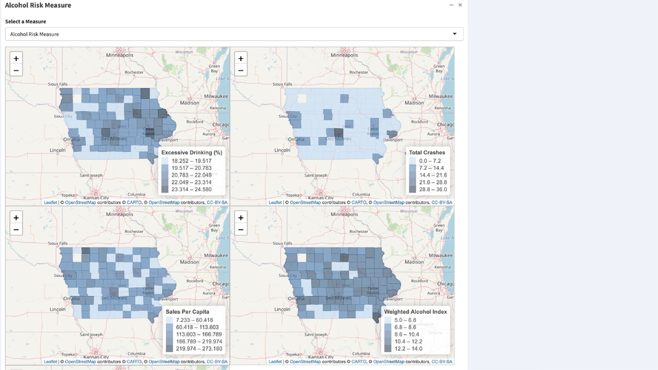 Demographic and Spatial Analysis of Alcohol Use Population in Iowa Dashboard