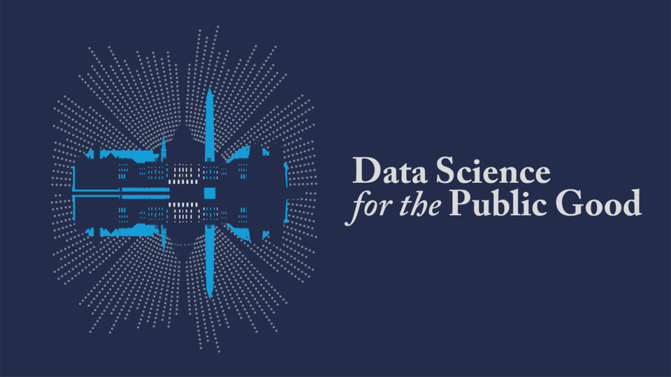 Reflected Design of Arlington Skyline and Data Science for the Public Good Logo