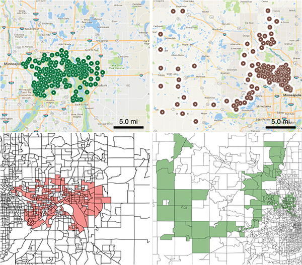 Four graphs of under-immunized cluster data in Minnesota and Washington State